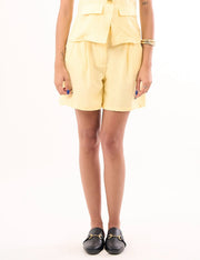 Butter yellow Linen Shorts