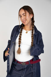 Unisex raw-denim jacket