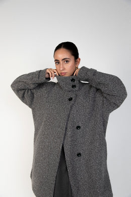 Soft mohair cropped coat