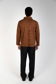 Unisex cotton-blend knit polo sweate