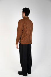 Unisex cotton-blend knit polo sweate