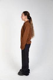 Unisex cotton-blend knit polo sweater