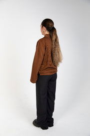 Unisex cotton-blend knit polo sweater