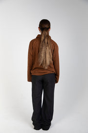 Unisex cotton-blend knit polo sweater