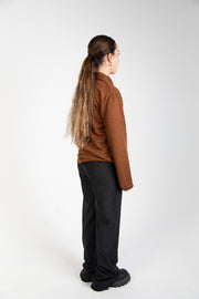 Unisex cotton-blend knit polo sweater